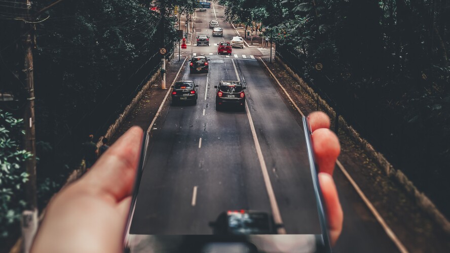 forced perspective photography of cars running on road below 799443